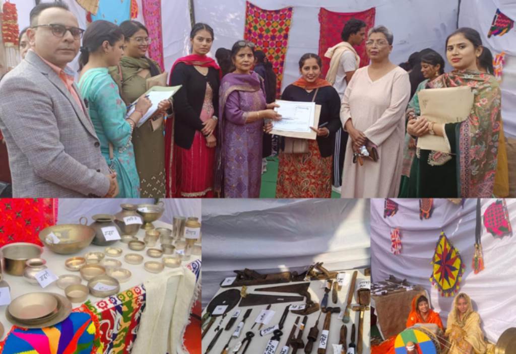 Khalsa College Dumeli organized a folk art exhibition presenting Punjabi heritage